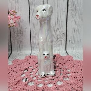 Vtg. Labrador Retriever White Dog and Pup Figurine